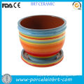 Rainbow colored ceramic garden Flower Pot                
                                    Quality Assured
